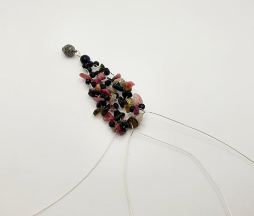 Natalie Patten's Gemstone Chip and Wire Cuff Bracelet - , Contemporary Wire Jewelry, Wire Wrapping, Wrapping, Wire Wrapping Jewelry, Beads, , , the right two wires and twist them together two or three times
