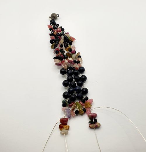 Natalie Patten's Gemstone Chip and Wire Cuff Bracelet - , Contemporary Wire Jewelry, Wire Wrapping, Wrapping, Wire Wrapping Jewelry, Beads, , , adding fewer stone chips and crystals