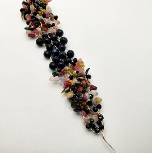 Natalie Patten's Gemstone Chip and Wire Cuff Bracelet - , Contemporary Wire Jewelry, Wire Wrapping, Wrapping, Wire Wrapping Jewelry, Beads, , , twist together for an inch and a half in length