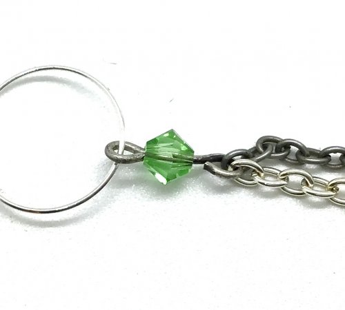 Kristal Wick's Blue Puya Double Drop Earrings - , Contemporary Wire Jewelry, Design, Beads, Slide the green crystal loop onto an earring hoop