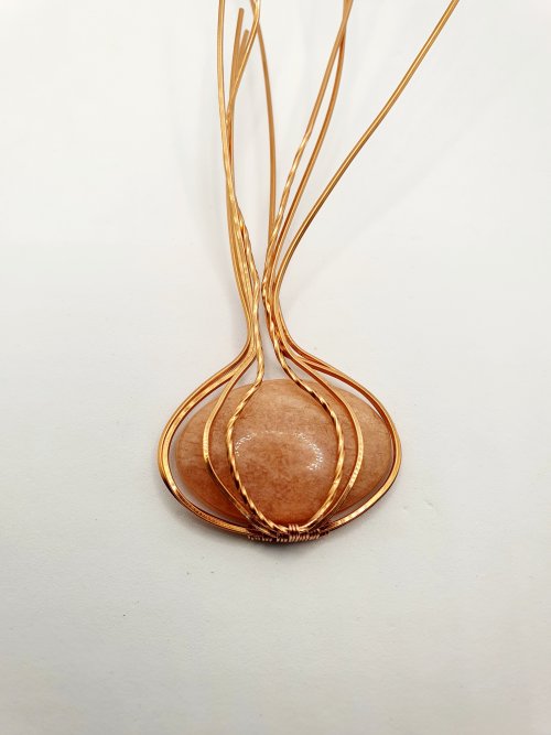 Natalie Patten's Classic Wrap Pumpkin Pendant - , Classic Wire Jewelry, Wire Wrapping, Wrapping, Wire Wrapping Jewelry, Weaving, Wire Weaving, Weaving Wire, Do the same with the next wire 