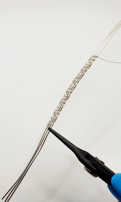 Natalie Patten's Woven Wire Pendant and Earrings Set - , Wire Weaving, Weaving, Wire Weaving, Weaving Wire, Tuck in this end to the base wire