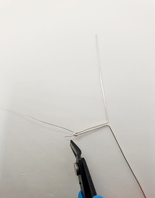 Natalie Patten's Woven Wire Cross Pendant - , Wire Weaving, Weaving, Wire Weaving, Weaving Wire, Trim off the start tail end of weaving wire 