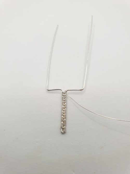 Natalie Patten's Woven Wire Cross Pendant - , Wire Weaving, Weaving, Wire Weaving, Weaving Wire,  bend the wires upwards on each side