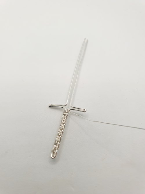 Natalie Patten's Woven Wire Cross Pendant - , Wire Weaving, Weaving, Wire Weaving, Weaving Wire,  to create the other arm of the cross