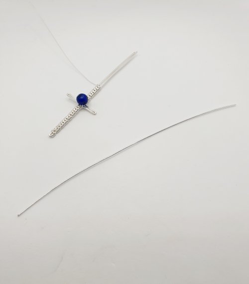 Natalie Patten's Woven Wire Cross Pendant - , Wire Weaving, Weaving, Wire Weaving, Weaving Wire, Cut a length of approximately 5 inches 