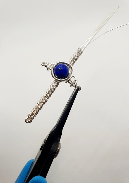 Natalie Patten's Woven Wire Cross Pendant - , Wire Weaving, Weaving, Wire Weaving, Weaving Wire, decorate to your preference making sure the ends of the curls or swirls are tucked in