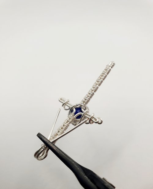 Natalie Patten's Woven Wire Cross Pendant - , Wire Weaving, Weaving, Wire Weaving, Weaving Wire, Carefully hold the bail in place with the pliers