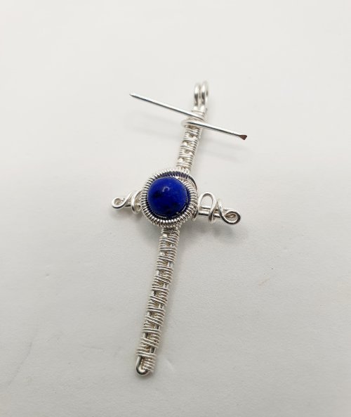 Natalie Patten's Woven Wire Cross Pendant - , Wire Weaving, Weaving, Wire Weaving, Weaving Wire, They can now be trimmed and flattened down against the cross