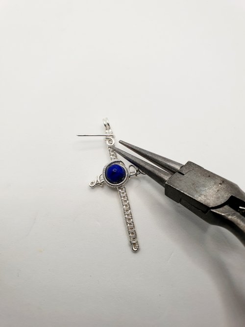 Natalie Patten's Woven Wire Cross Pendant - , Wire Weaving, Weaving, Wire Weaving, Weaving Wire, cross to fix in place or using round nose pliers