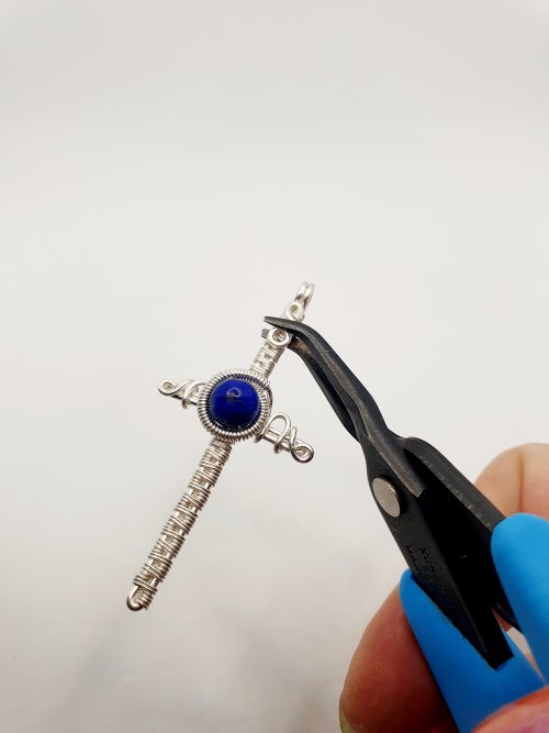 Natalie Patten's Woven Wire Cross Pendant - , Wire Weaving, Weaving, Wire Weaving, Weaving Wire, create more decorative curls and swirls