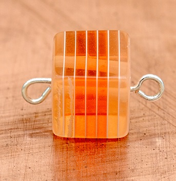 Nancy Chase's Rainbow Squared Bead Link Bracelet and Matching Earrings - , Contemporary Wire Jewelry, Loops, Wire Loop, Wrapped Wire Loop, Make a simple loop around the other end of the wire