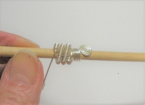 Judy Larson's Coiled Wire End Caps - , Findings & Components, Toggles & Clasps, Earwire & Headpin, Coiling, Coiling Wire, Wire Coiling,  keeping the coiled wire wraps as close together as possible.    