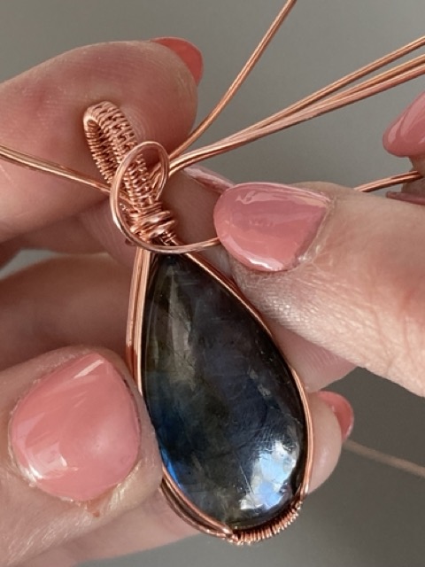 Elizabeth Schultz's Swirly Teardrop Pendant  - , Classic Wire Jewelry, Wire Wrapping, Wrapping, Wire Wrapping Jewelry, Weaving, Wire Weaving, Weaving Wire, take a wire and curve it in front