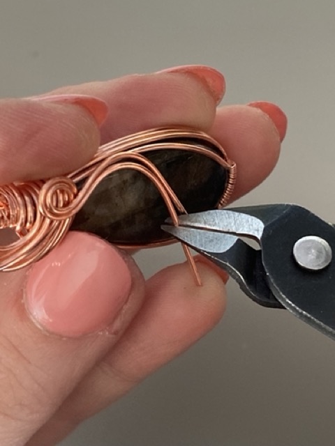 Elizabeth Schultz's Swirly Teardrop Pendant  - , Classic Wire Jewelry, Wire Wrapping, Wrapping, Wire Wrapping Jewelry, Weaving, Wire Weaving, Weaving Wire, trim the wire