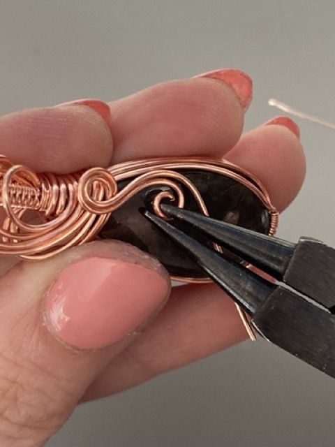Elizabeth Schultz's Swirly Teardrop Pendant  - , Classic Wire Jewelry, Wire Wrapping, Wrapping, Wire Wrapping Jewelry, Weaving, Wire Weaving, Weaving Wire, create a loop