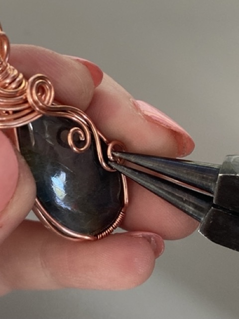 Elizabeth Schultz's Swirly Teardrop Pendant  - , Classic Wire Jewelry, Wire Wrapping, Wrapping, Wire Wrapping Jewelry, Weaving, Wire Weaving, Weaving Wire, create a loop