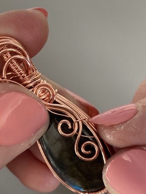 Elizabeth Schultz's Swirly Teardrop Pendant  - , Classic Wire Jewelry, Wire Wrapping, Wrapping, Wire Wrapping Jewelry, Weaving, Wire Weaving, Weaving Wire, wrap the 28 gauge piece of wire
