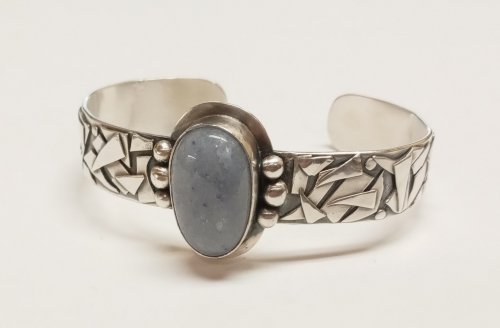 Judy Larson's Tourist Rock Cuff Bracelet - , Contemporary Wire Jewelry, Texturing, Tumbling, Tumble, Tumbling Jewelry, Butane Torch, Soldering, Solder, cuff bracelet
