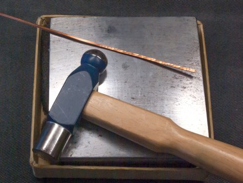 Kylie Jones's Beaded RIng Pendant - , Contemporary Wire Jewelry, Texturing, Butane Torch, Soldering, Solder, hammer the wire flat