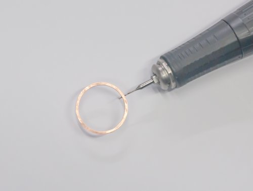 Kylie Jones's Beaded RIng Pendant - , Contemporary Wire Jewelry, Texturing, Butane Torch, Soldering, Solder, drill a hole in the ring