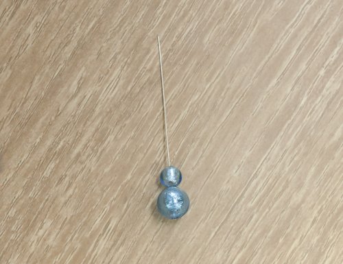 Kylie Jones's Beaded RIng Pendant - , Contemporary Wire Jewelry, Texturing, Butane Torch, Soldering, Solder, string a large and small bead onto the headpin