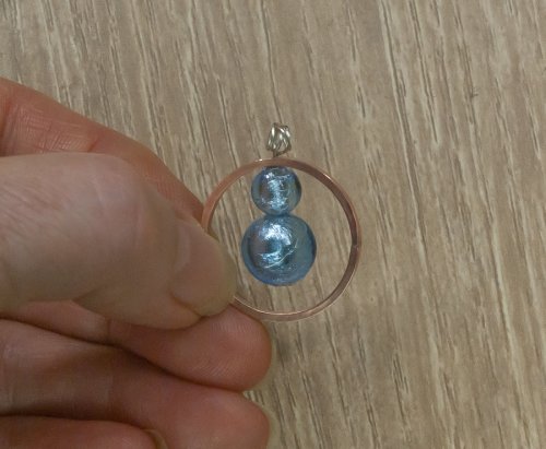 Kylie Jones's Beaded RIng Pendant - , Contemporary Wire Jewelry, Texturing, Butane Torch, Soldering, Solder, make a wire wrapped loop