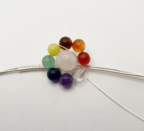 Natalie Patten's Adjustable Wire Wrapped Cocktail Ring - , Contemporary Wire Jewelry, Wire Wrapping, Wrapping, Wire Wrapping Jewelry, bring the weaving wire back around the back of the ring