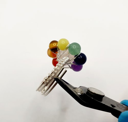 Natalie Patten's Adjustable Wire Wrapped Cocktail Ring - , Contemporary Wire Jewelry, Wire Wrapping, Wrapping, Wire Wrapping Jewelry, trim the shank wires