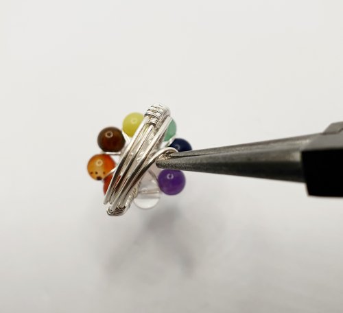 Natalie Patten's Adjustable Wire Wrapped Cocktail Ring - , Contemporary Wire Jewelry, Wire Wrapping, Wrapping, Wire Wrapping Jewelry, curl the ends of the base wires
