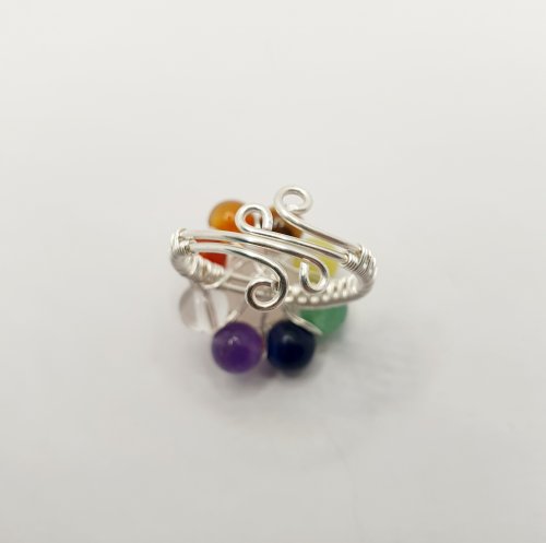 Natalie Patten's Adjustable Wire Wrapped Cocktail Ring - , Contemporary Wire Jewelry, Wire Wrapping, Wrapping, Wire Wrapping Jewelry, adjustable wire shank