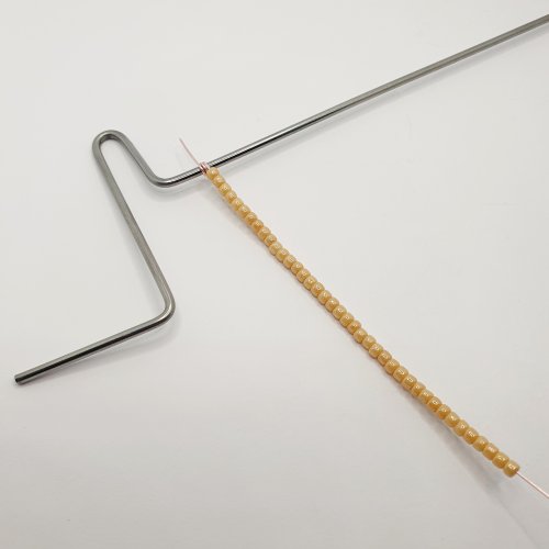 Natalie Patten's Beaded Coiled Wire Beads - , Contemporary Wire Jewelry, Coiling, Coiling Wire, Wire Coiling, Beads, push all the beads toward the mandrel