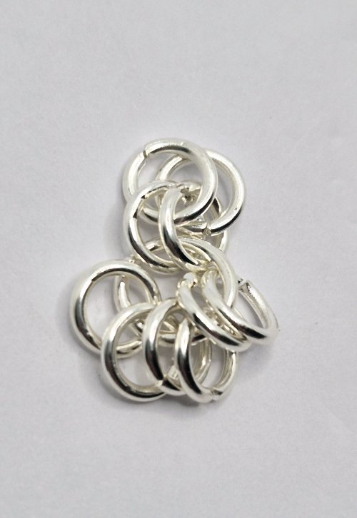 Natalie Patten's Byzantine Diamond Chainmaille - , Chain Maille Jewelry, Chain Maille, chain mail, chainmaille, chainmail, , Add on another medium jumpring