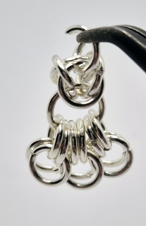 Natalie Patten's Byzantine Diamond Chainmaille - , Chain Maille Jewelry, Chain Maille, chain mail, chainmaille, chainmail, , Position another medium ring 