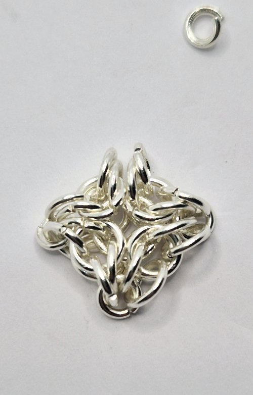 Natalie Patten's Byzantine Diamond Chainmaille - , Chain Maille Jewelry, Chain Maille, chain mail, chainmaille, chainmail, , Capture the last four remaining jumprings 