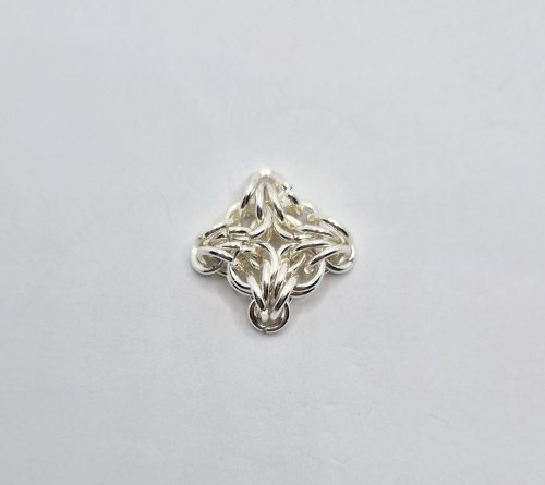 Natalie Patten's Byzantine Diamond Chainmaille - , Chain Maille Jewelry, Chain Maille, chain mail, chainmaille, chainmail, , You should now have four points