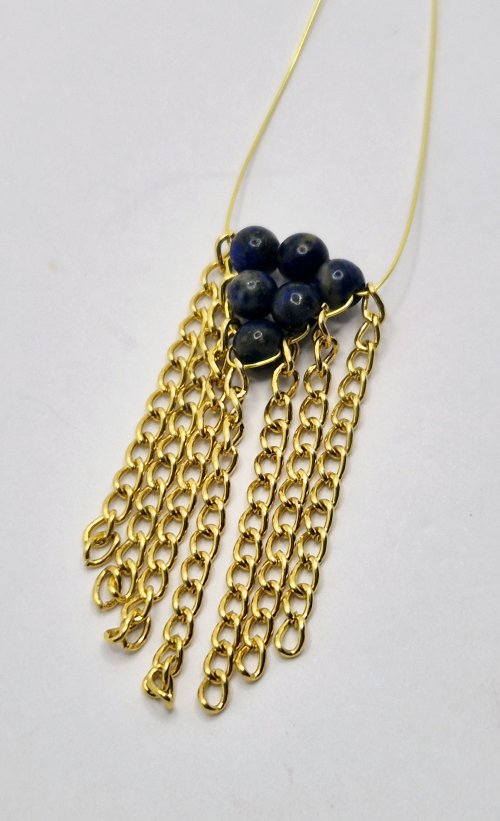 Natalie Patten's Chain Tassel Earrings - , Contemporary Wire Jewelry, Wire Wrapping, Wrapping, Wire Wrapping Jewelry, Weaving, Wire Weaving, Weaving Wire, Beads, Add the last sections 