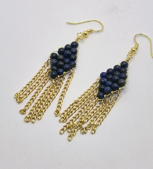 Natalie Patten's Chain Tassel Earrings - , Contemporary Wire Jewelry, Wire Wrapping, Wrapping, Wire Wrapping Jewelry, Weaving, Wire Weaving, Weaving Wire, Beads, Now repeat steps 1-22 