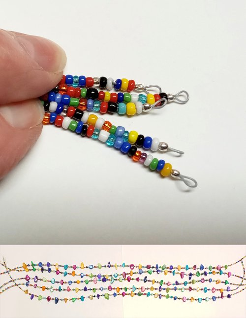 Judy Larson's Summer Fun Necklace - , Beading, Loops, Wire Loop, Wrapped Wire Loop, Beads, arrange the strands, they will vary in length
