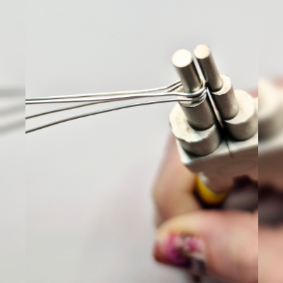 Natalie Patten's Braided Bracelet - , Contemporary Wire Jewelry, Loops, Wire Loop, Wrapped Wire Loop, , Form a loop at the bend