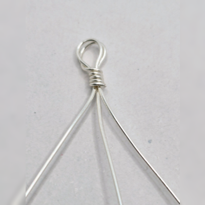 Natalie Patten's Braided Bracelet - , Contemporary Wire Jewelry, Loops, Wire Loop, Wrapped Wire Loop, , Splay out the three wire ends