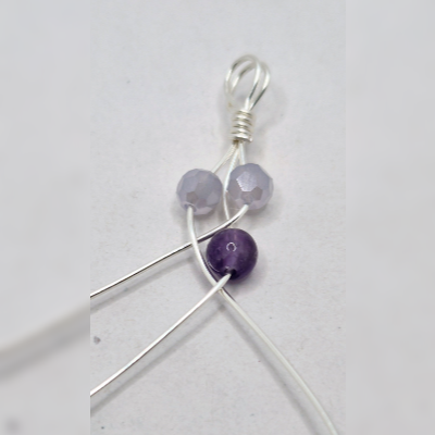 Natalie Patten's Braided Bracelet - , Contemporary Wire Jewelry, Loops, Wire Loop, Wrapped Wire Loop, , Slide one bead up on this wire