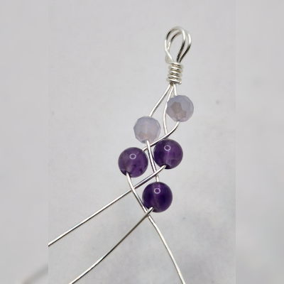 Natalie Patten's Braided Bracelet - , Contemporary Wire Jewelry, Loops, Wire Loop, Wrapped Wire Loop, , Position this wire into the centre.