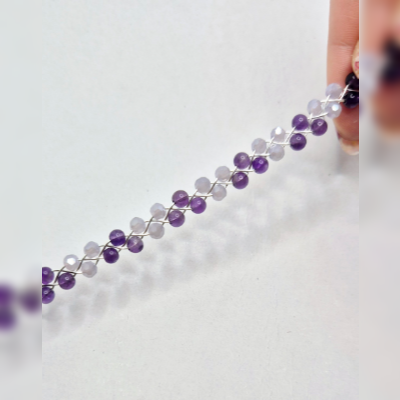 Natalie Patten's Braided Bracelet - , Contemporary Wire Jewelry, Loops, Wire Loop, Wrapped Wire Loop, , Pull on both ends while doing this.