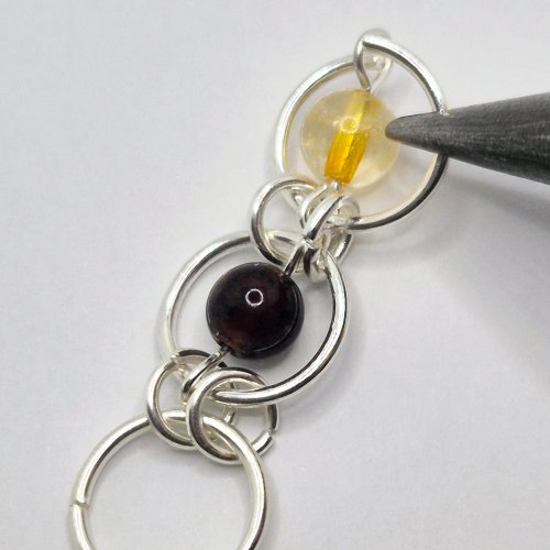 Natalie Patten's Fall Into Chainmaille - , Chain Maille Jewelry, Loops, Wire Loop, Wrapped Wire Loop, Beads, Chain Maille, chain mail, chainmaille, chainmail, ,  thread it through the opposite loop