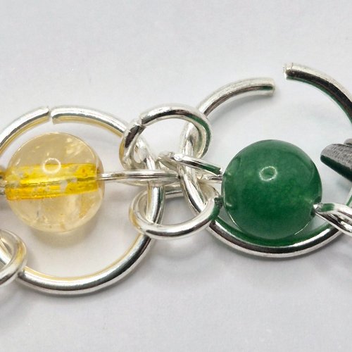 Natalie Patten's Fall Into Chainmaille - , Chain Maille Jewelry, Loops, Wire Loop, Wrapped Wire Loop, Beads, Chain Maille, chain mail, chainmaille, chainmail, ,  pass it through the other smaller jumpring