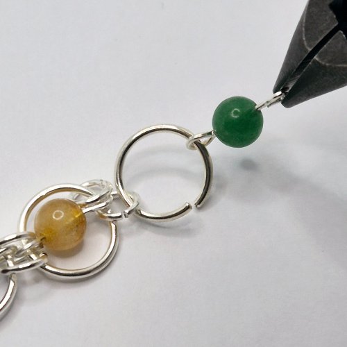 Natalie Patten's Fall Into Chainmaille - , Chain Maille Jewelry, Loops, Wire Loop, Wrapped Wire Loop, Beads, Chain Maille, chain mail, chainmaille, chainmail, ,  thread it through the bead pin