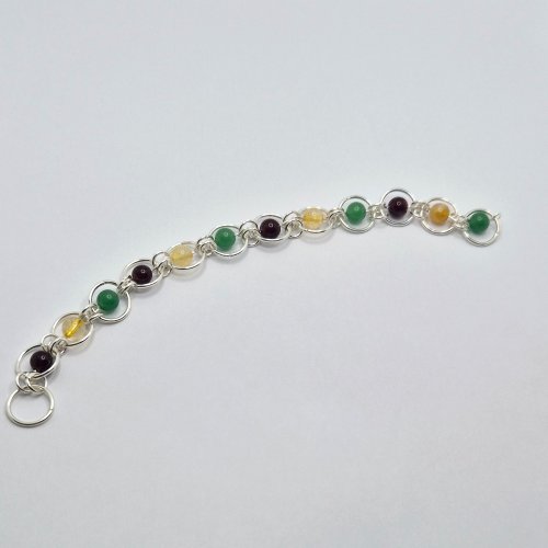 Natalie Patten's Fall Into Chainmaille - , Chain Maille Jewelry, Loops, Wire Loop, Wrapped Wire Loop, Beads, Chain Maille, chain mail, chainmaille, chainmail, , Continue adding links