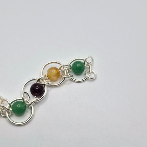 Natalie Patten's Fall Into Chainmaille - , Chain Maille Jewelry, Loops, Wire Loop, Wrapped Wire Loop, Beads, Chain Maille, chain mail, chainmaille, chainmail, , Attach two small jumprings