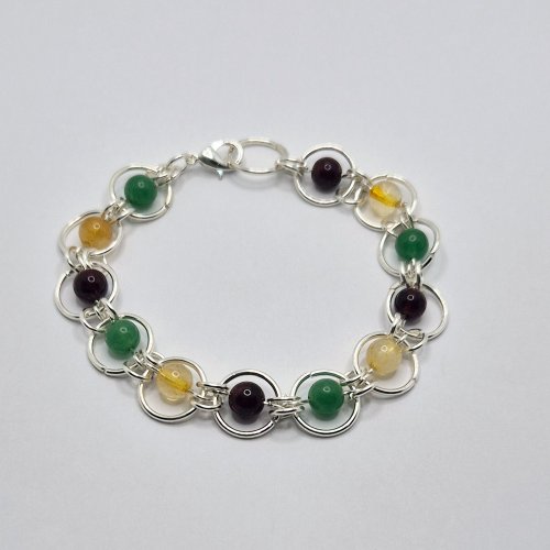 Natalie Patten's Fall Into Chainmaille - , Chain Maille Jewelry, Loops, Wire Loop, Wrapped Wire Loop, Beads, Chain Maille, chain mail, chainmaille, chainmail, ,  fasten the bracelet